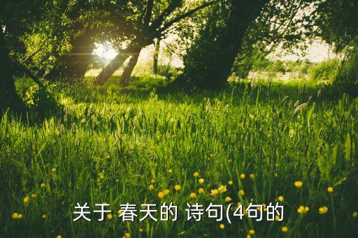 关于 春天的 诗句(4句的