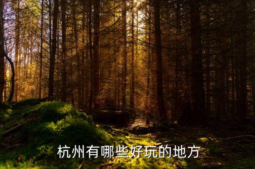  杭州有哪些好玩的地方