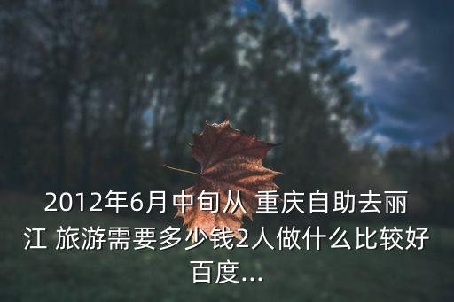 2012年6月中旬从 重庆自助去丽江 旅游需要多少钱2人做什么比较好百度...