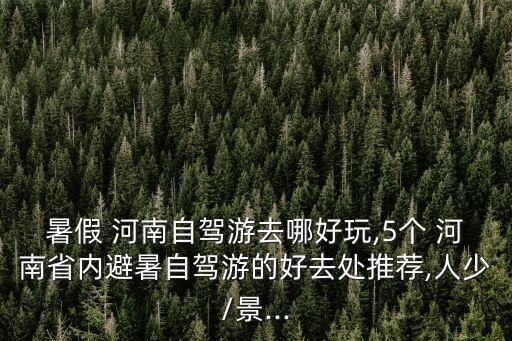 暑假 河南自驾游去哪好玩,5个 河南省内避暑自驾游的好去处推荐,人少/景...