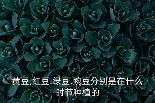 黄豆,红豆.绿豆.豌豆分别是在什么时节种植的