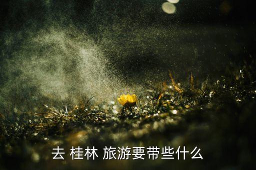 去 桂林 旅游要带些什么