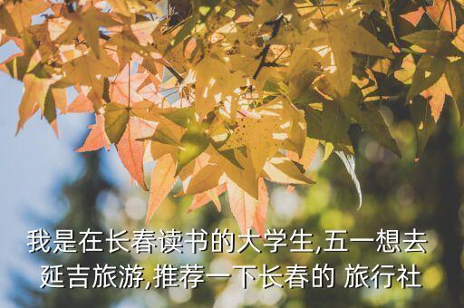 我是在长春读书的大学生,五一想去 延吉旅游,推荐一下长春的 旅行社